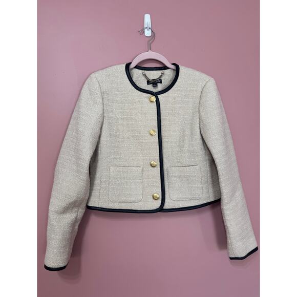 NEW J.Crew Tweed Lady Wool Blend Gold Button Jacket Size 2 - Picture 3 of 7